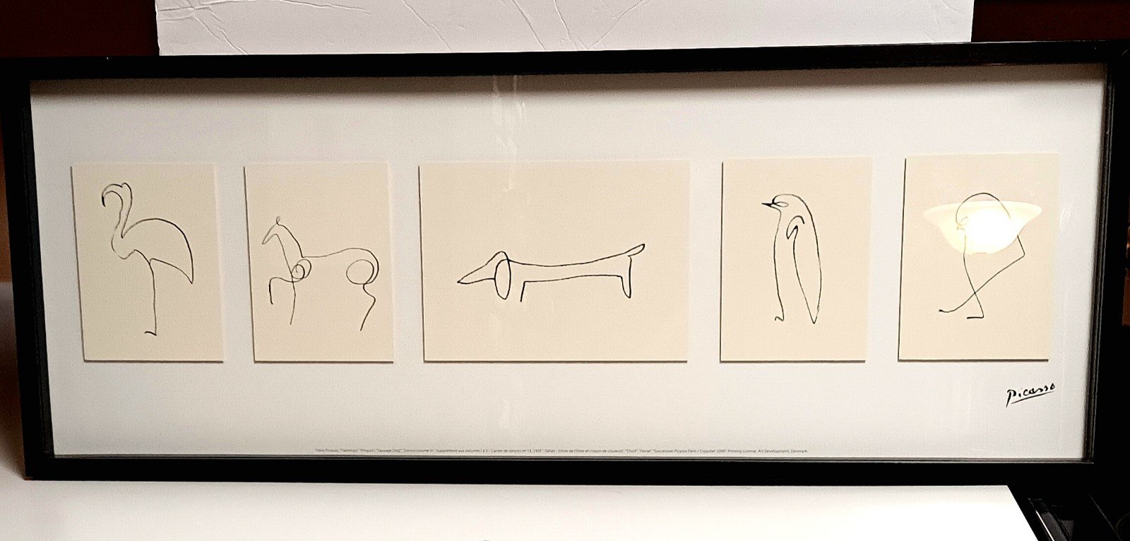 Picasso 5 Animal Prints IKEA Olunda Black Frame Glass 41 x 15.5