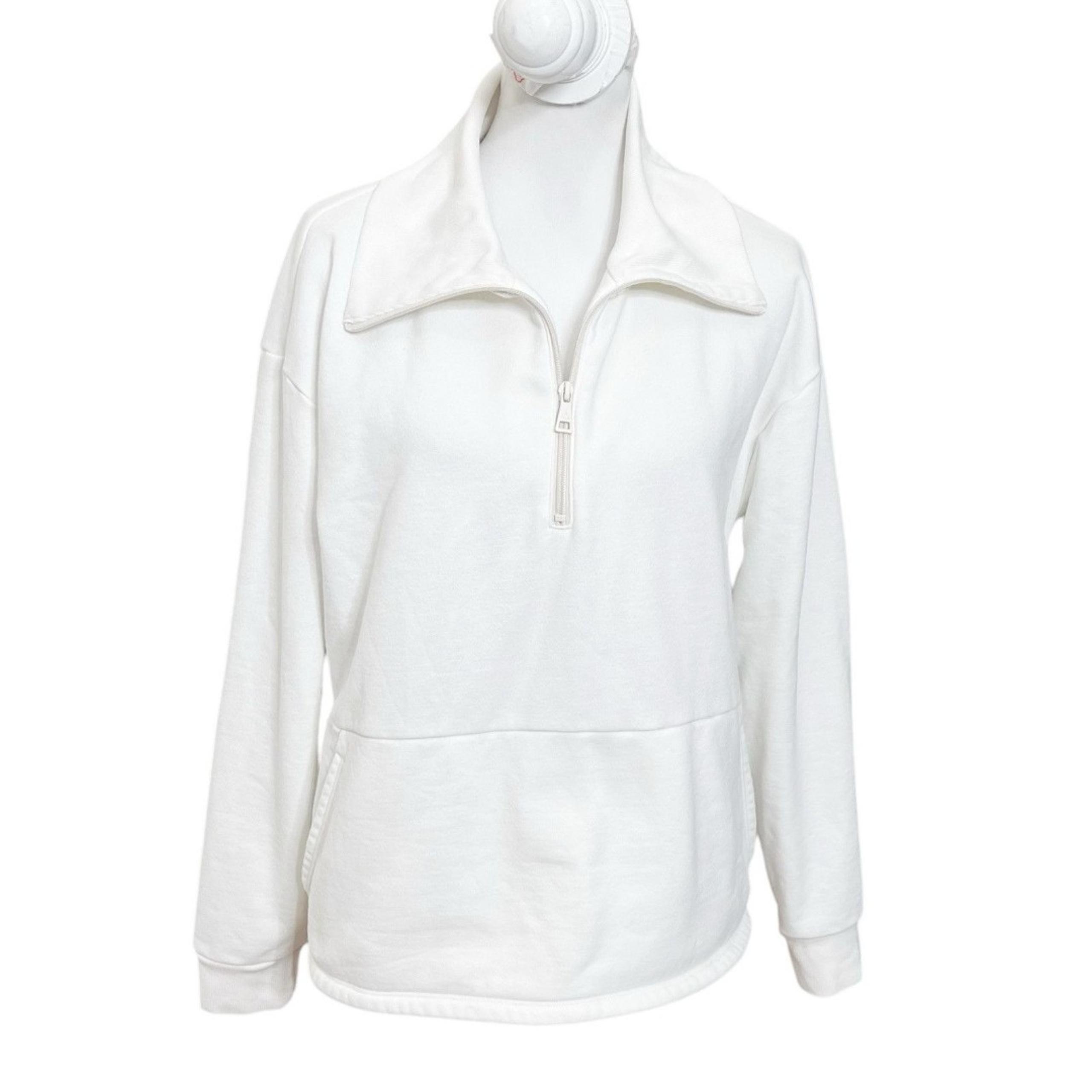 Beyond Yoga Trek Half Zip Pullover Women’s Size M White Fleece Lounge Top