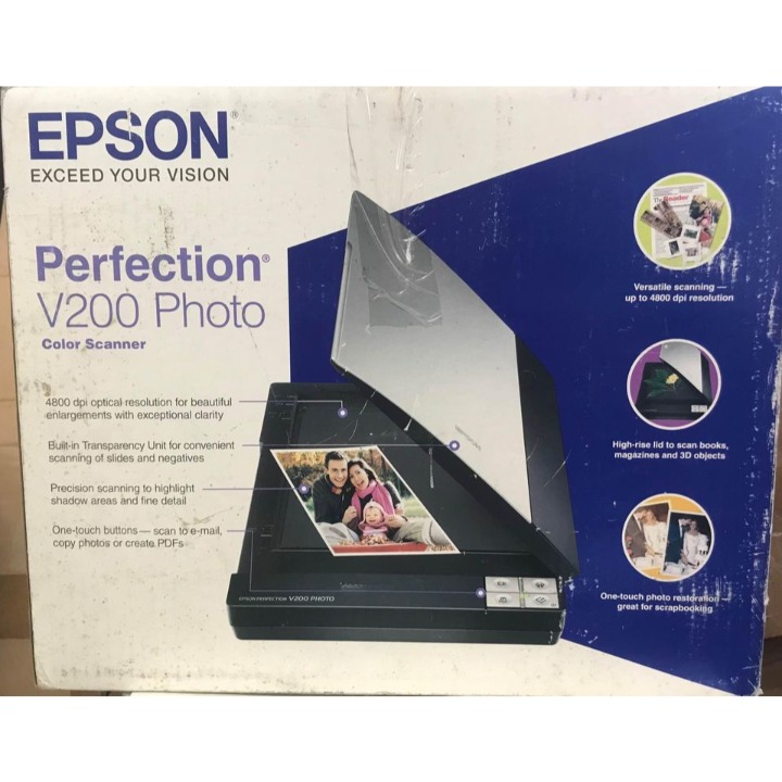 New! Epson Perfection V200 Photo USB 4800 x 9600 dpi Flatbed Scanner