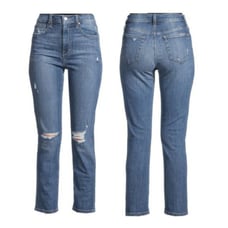 ⭐Joe's Size 29 Women's Slim Straight Ankle Raw Hem Distressed Jeans blue New