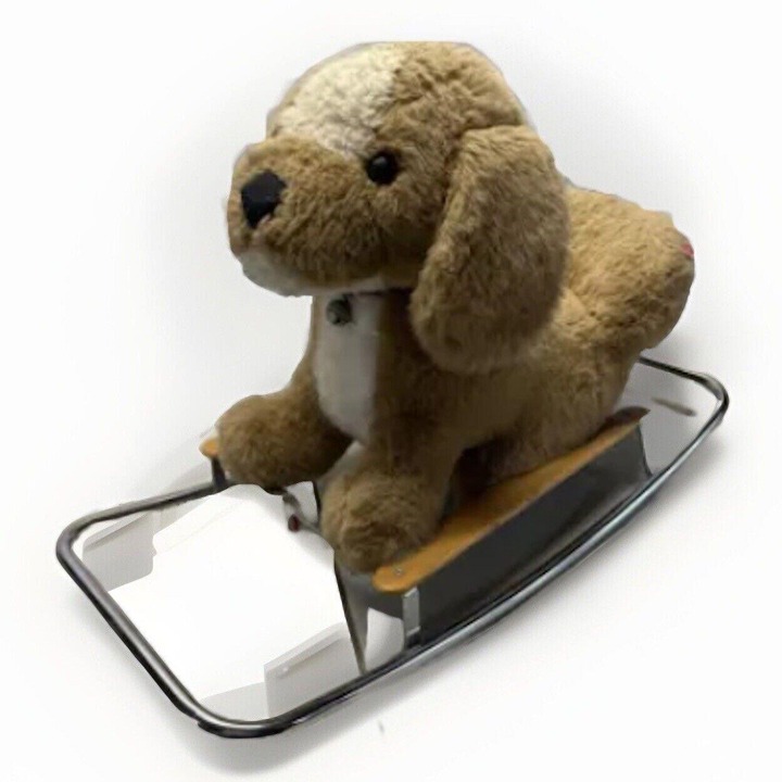 Vintage Trudi Italy Rocking Plush Dog - Mid Century Nursery Rocker Child Toy