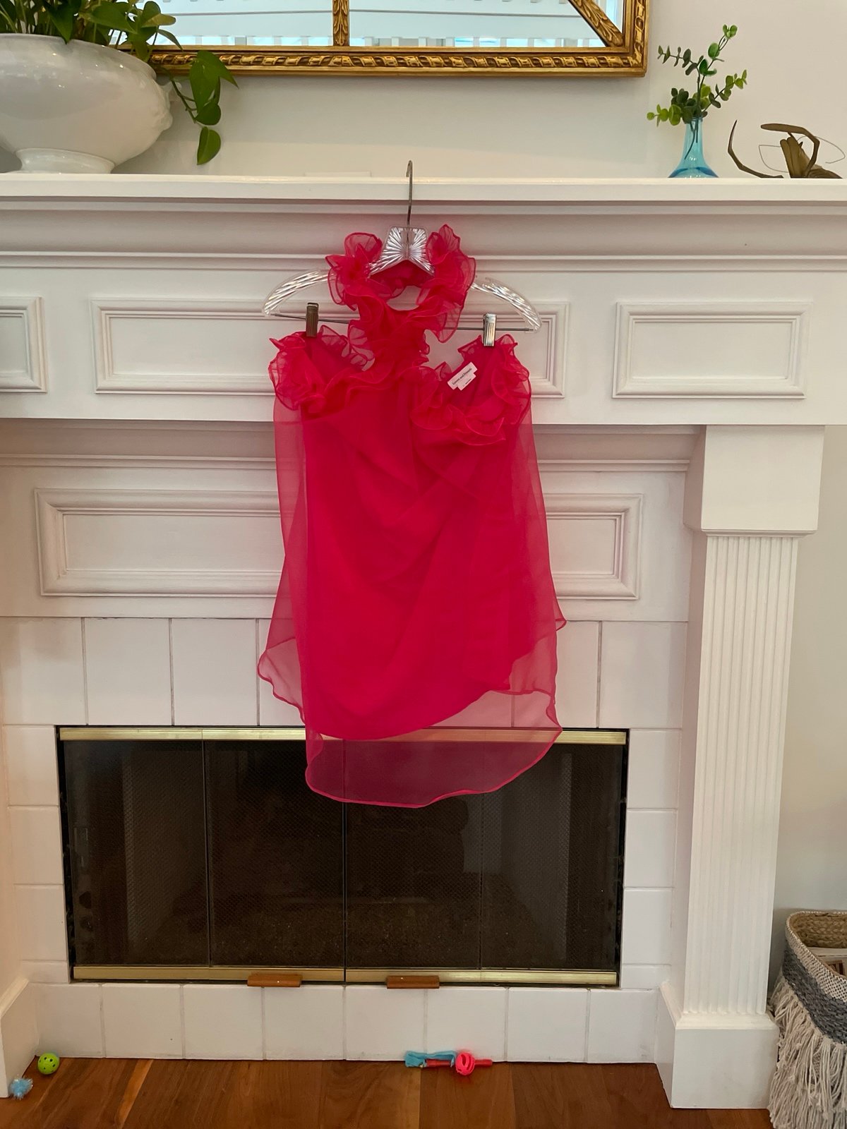 Lovers and Friends hot pink Chiffon Valentine’s Day dress S NWOT HALTER
