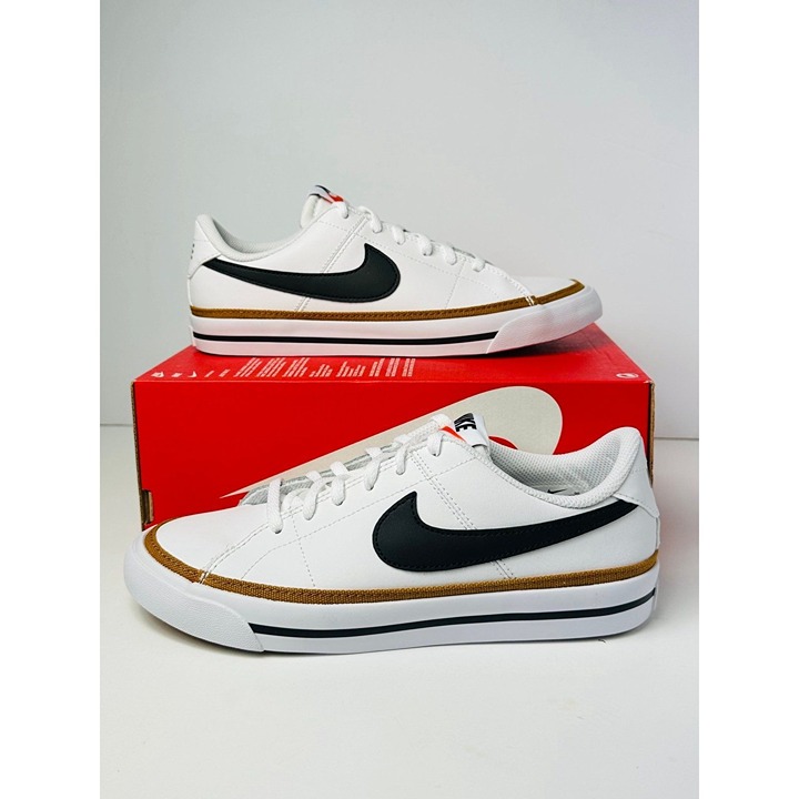 5Y FITS 6.5 W Nike Court Legacy (GS) White / Desert Ochre DA5380-102