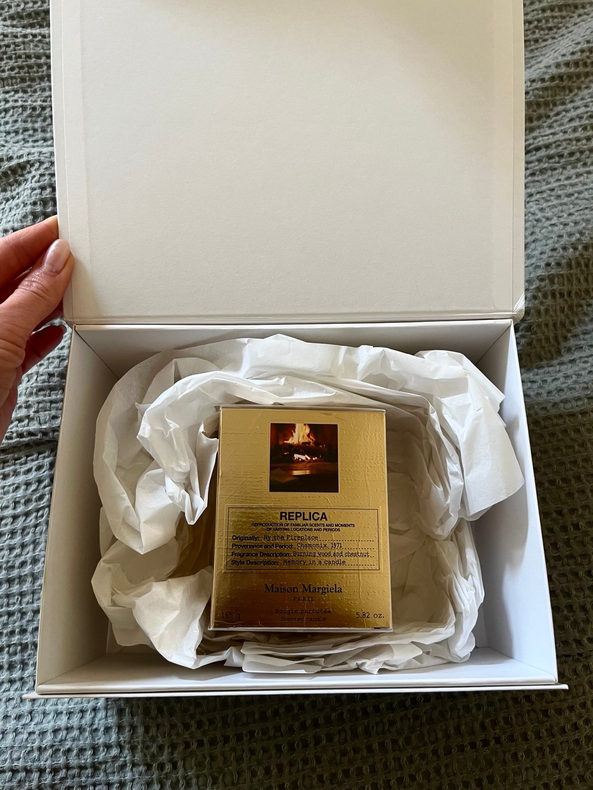 By the fireplace MMargiela limited edition candle +6 samples, box and paper bag