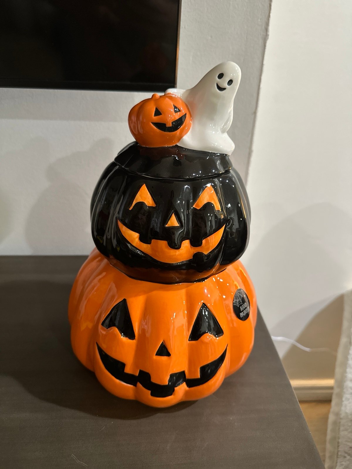 New Halloween Pumpkin/Ghost Cookie Jar