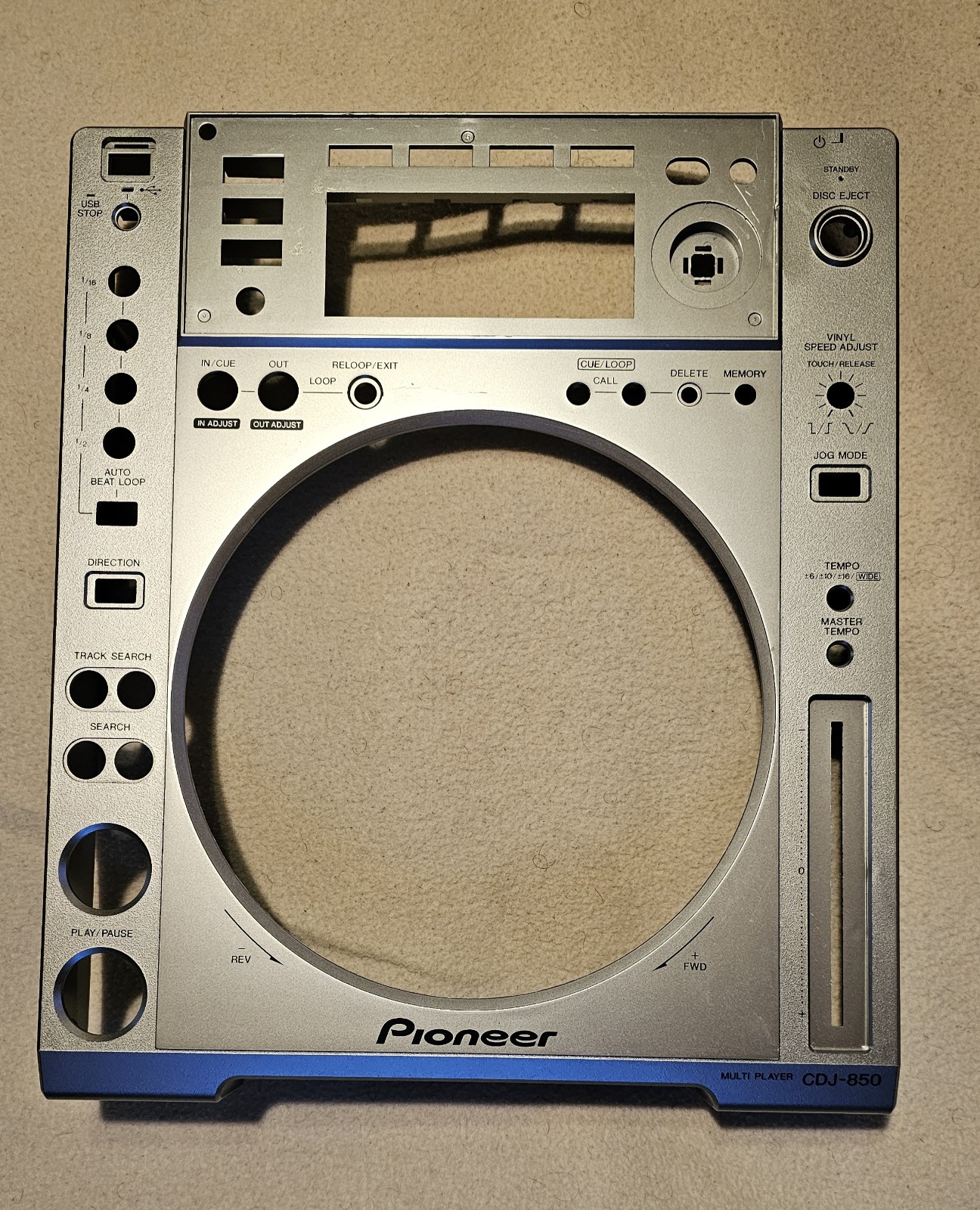 Pioneer CDJ 850 Replacement Cover Top Panel
