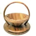 Handcarved Brown Unique Farmhouse Decorative Collapsible Wooden Fruit Basket