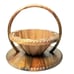 Handcarved Brown Unique Farmhouse Decorative Collapsible Wooden Fruit Basket