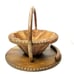 Handcarved Brown Unique Farmhouse Decorative Collapsible Wooden Fruit Basket
