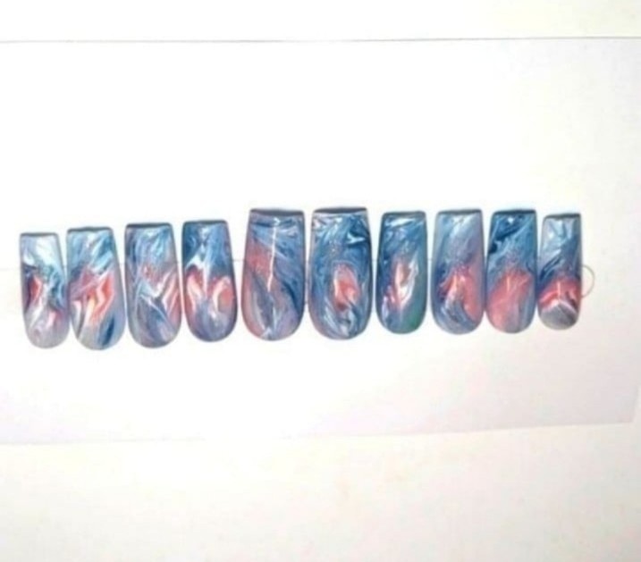 Hand Crafted Custom 10pc small Acrylic presson nails sz Small