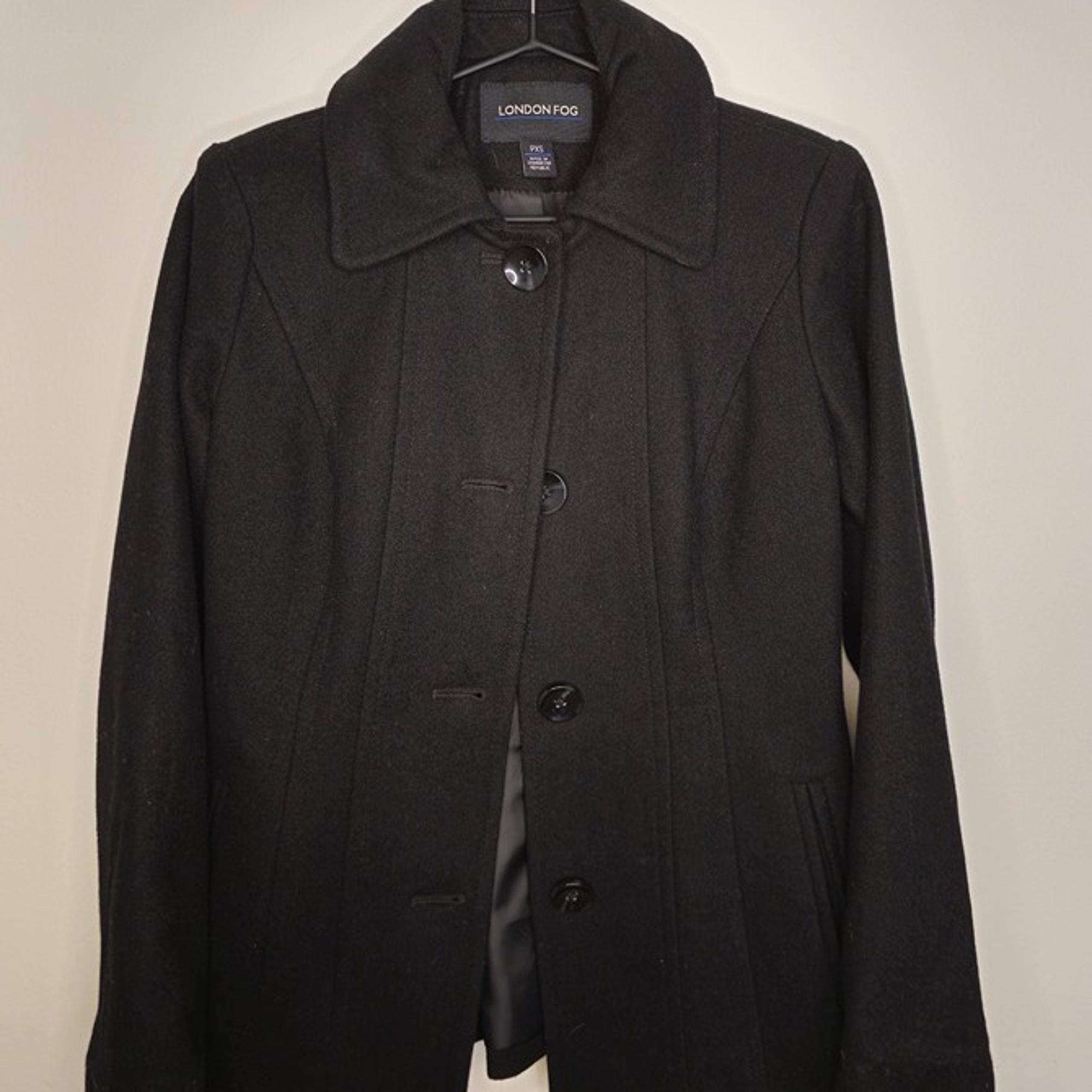 London Fog Black Wool Peacoat – Petite XS (PXS)