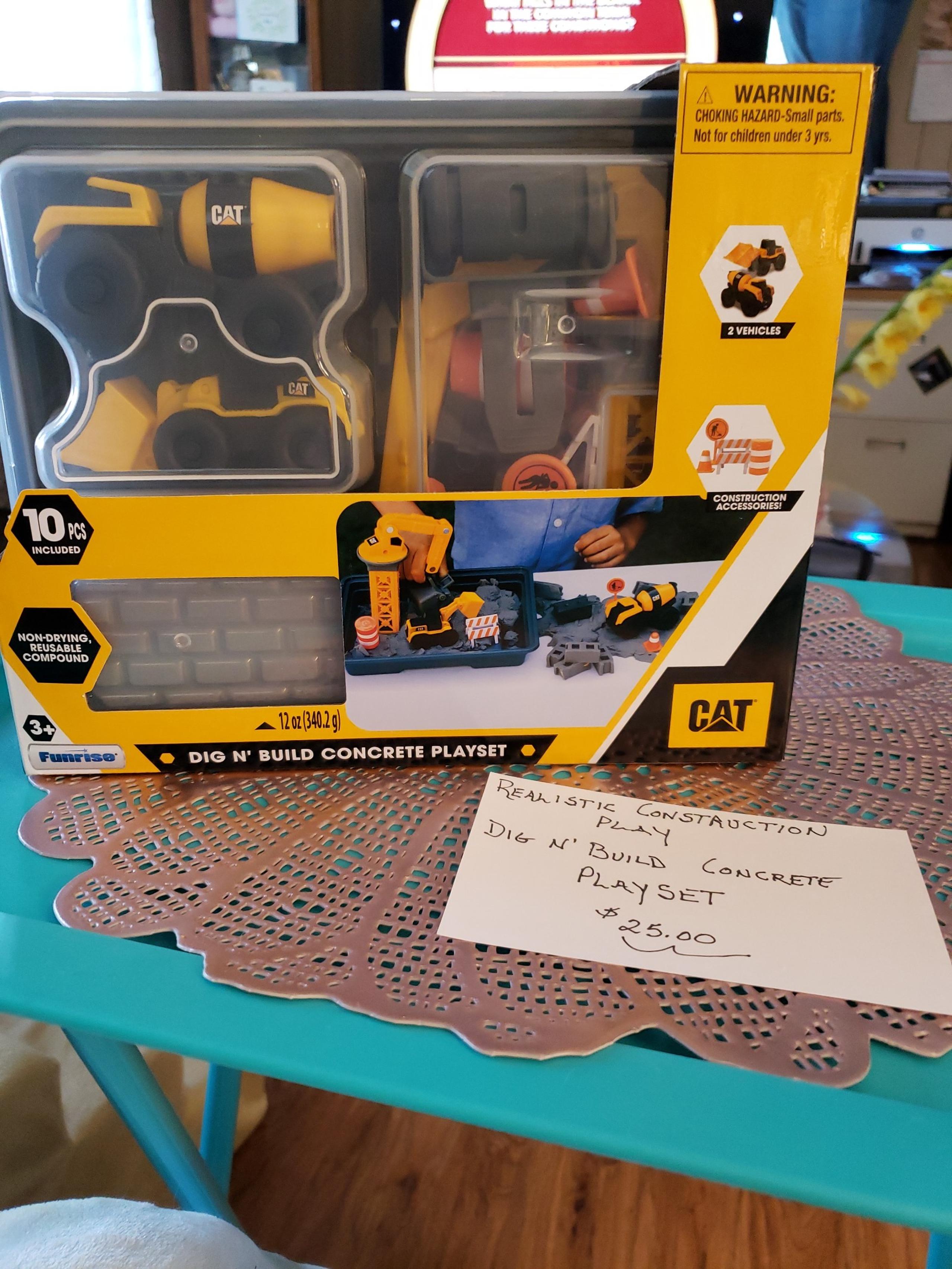 Realistic Construction Play! Dig N' Build Concrete Playset!-$25.00