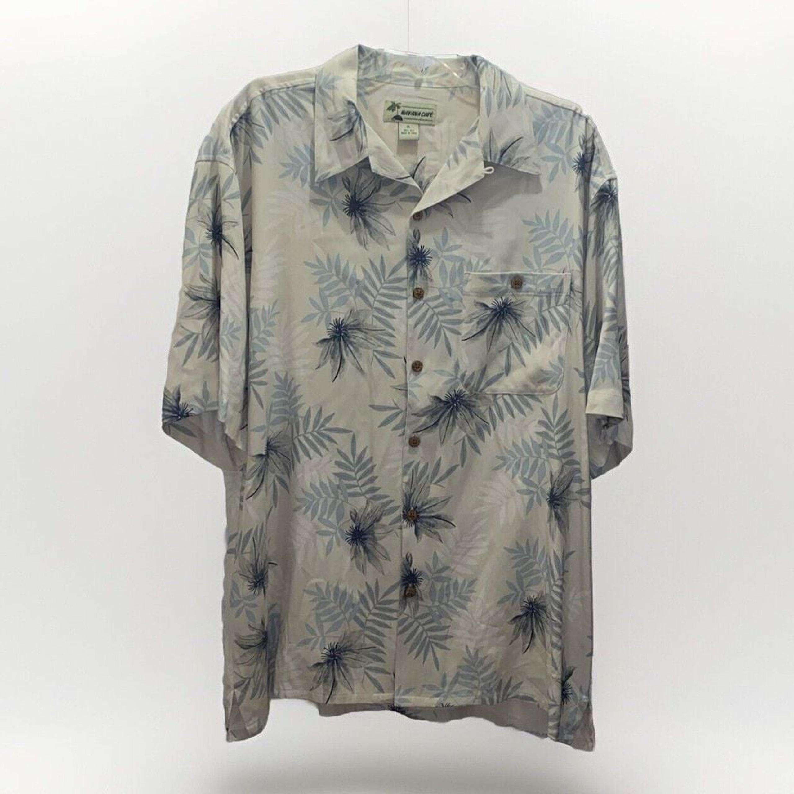Havana Cafe Mens XL Short Sleeves Multicolor Tropical Floral Silk Hawaiian Shirt