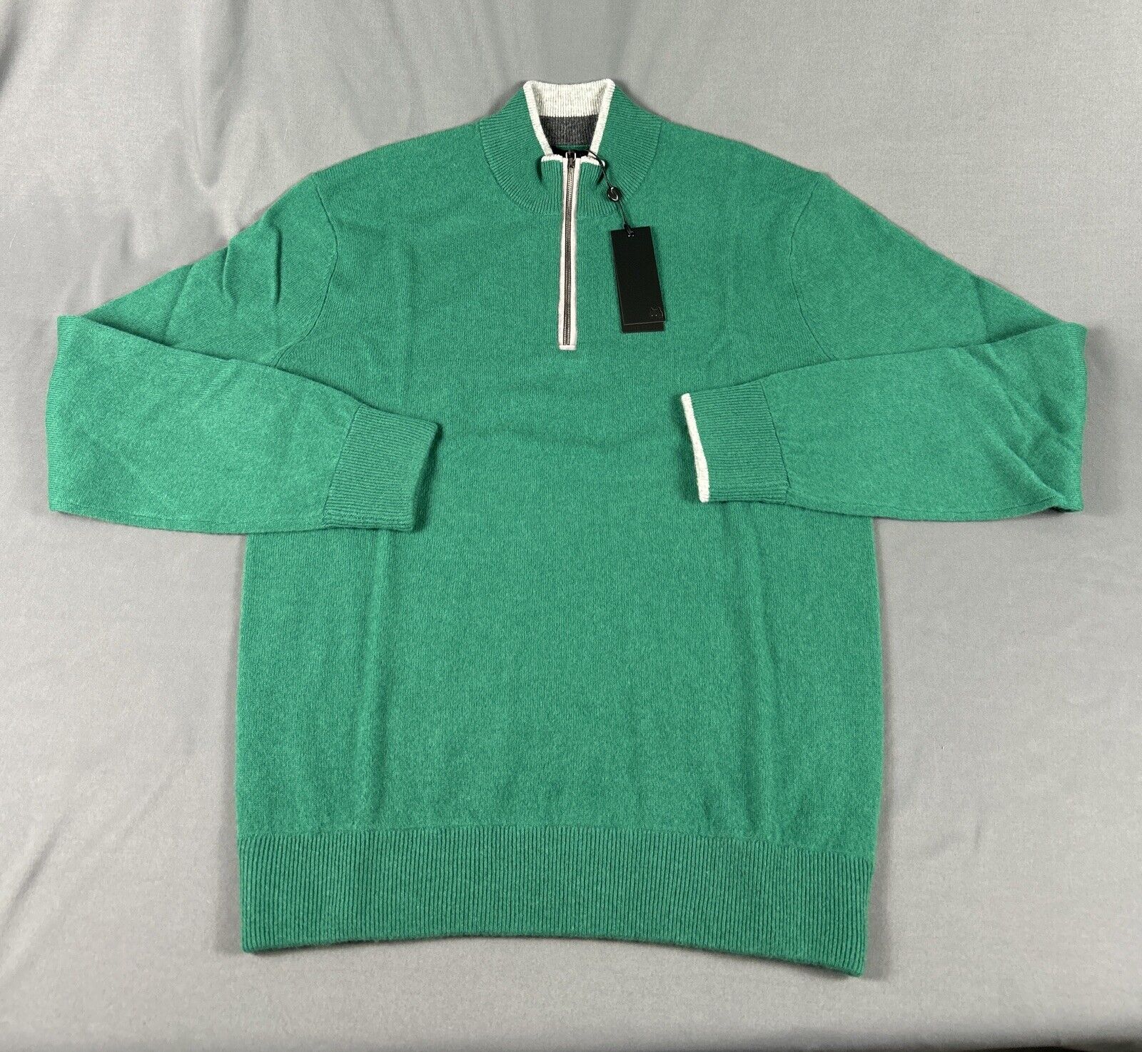 Greyson Cashmere Golf Sweater Sebonack 1/4 Zip Medium Bonsai Green NWT MSRP 285