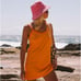 Araminta James Terry Tank Mini Dress Womans Small Orange Mango Sleeveless
