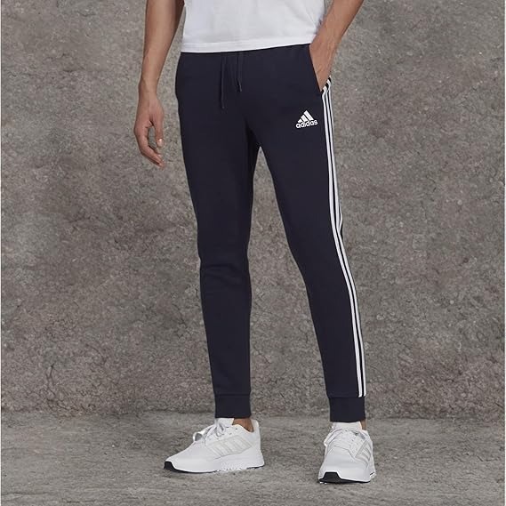 Adidas Men's Essentials Fleece Tapered Cuff 3-Stripes Pants Bundle of 2 size XL