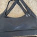 TLF Women’s Size Small Matching Set Metallic Black Sports Bra and 6” Shorts