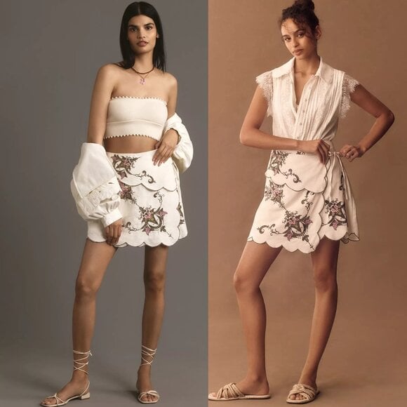 By Anthropologie Foldover Waist Mini Skirt size 0 new