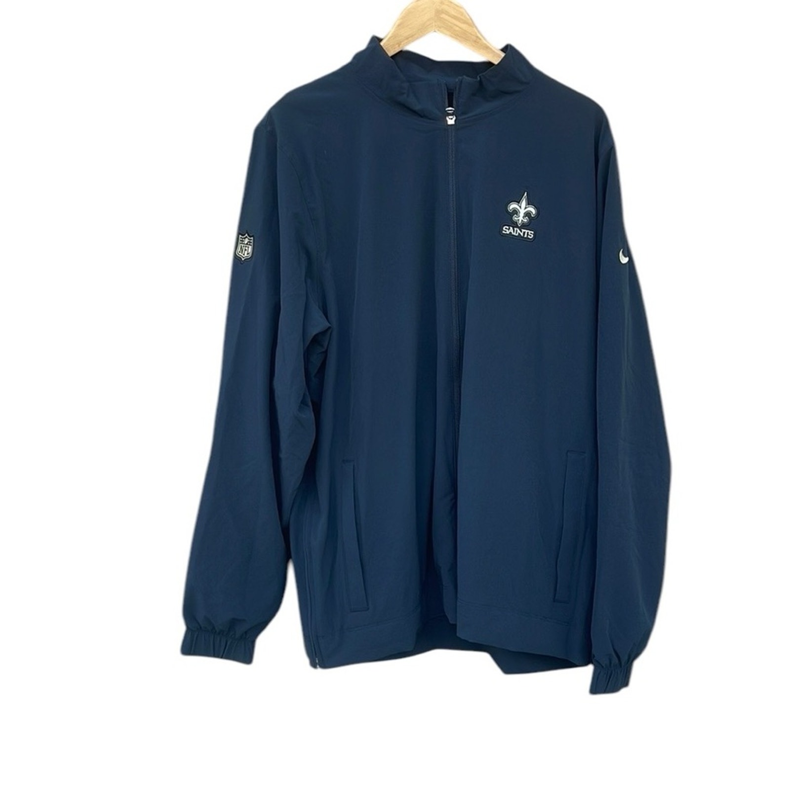 Nike NFL Saints black windbreaker jacket size XL