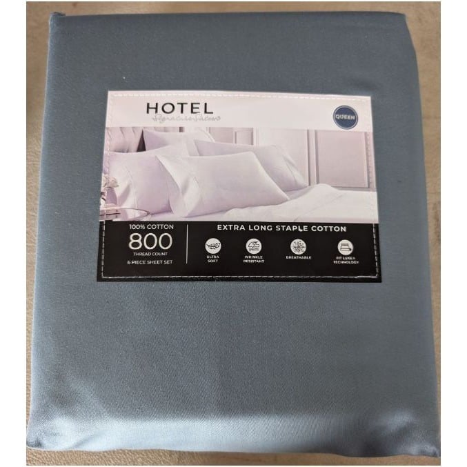 Signature Hotel 800 Thread Count Cotton 6-Piece Sheet Set Queen Citadel