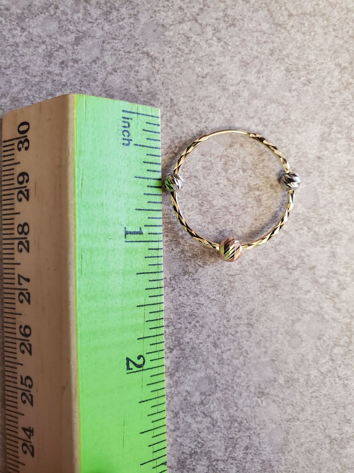 14k solid gold 3 tone hoops