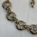 Vintage Signed Pennino Gold Tone Rhinestone Choker Necklace Circle Links 15