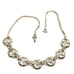 Vintage Signed Pennino Gold Tone Rhinestone Choker Necklace Circle Links 15