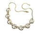 Vintage Signed Pennino Gold Tone Rhinestone Choker Necklace Circle Links 15