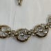 Vintage Signed Pennino Gold Tone Rhinestone Choker Necklace Circle Links 15