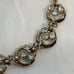 Vintage Signed Pennino Gold Tone Rhinestone Choker Necklace Circle Links 15