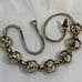 Vintage Signed Pennino Gold Tone Rhinestone Choker Necklace Circle Links 15