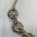 Vintage Signed Pennino Gold Tone Rhinestone Choker Necklace Circle Links 15