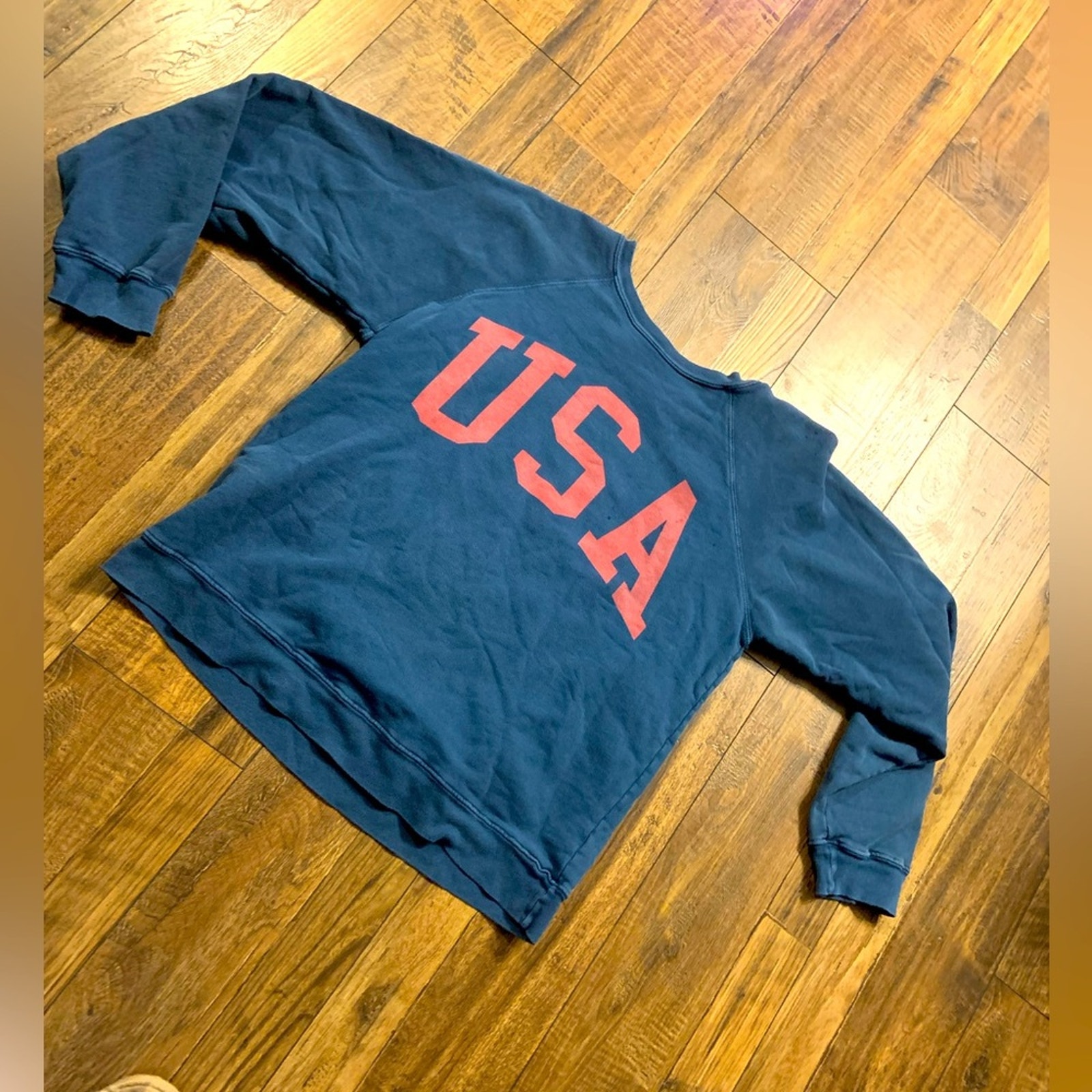 Free people Anthropologie retrobrand USA navy red sweatshirt classic preppy 100