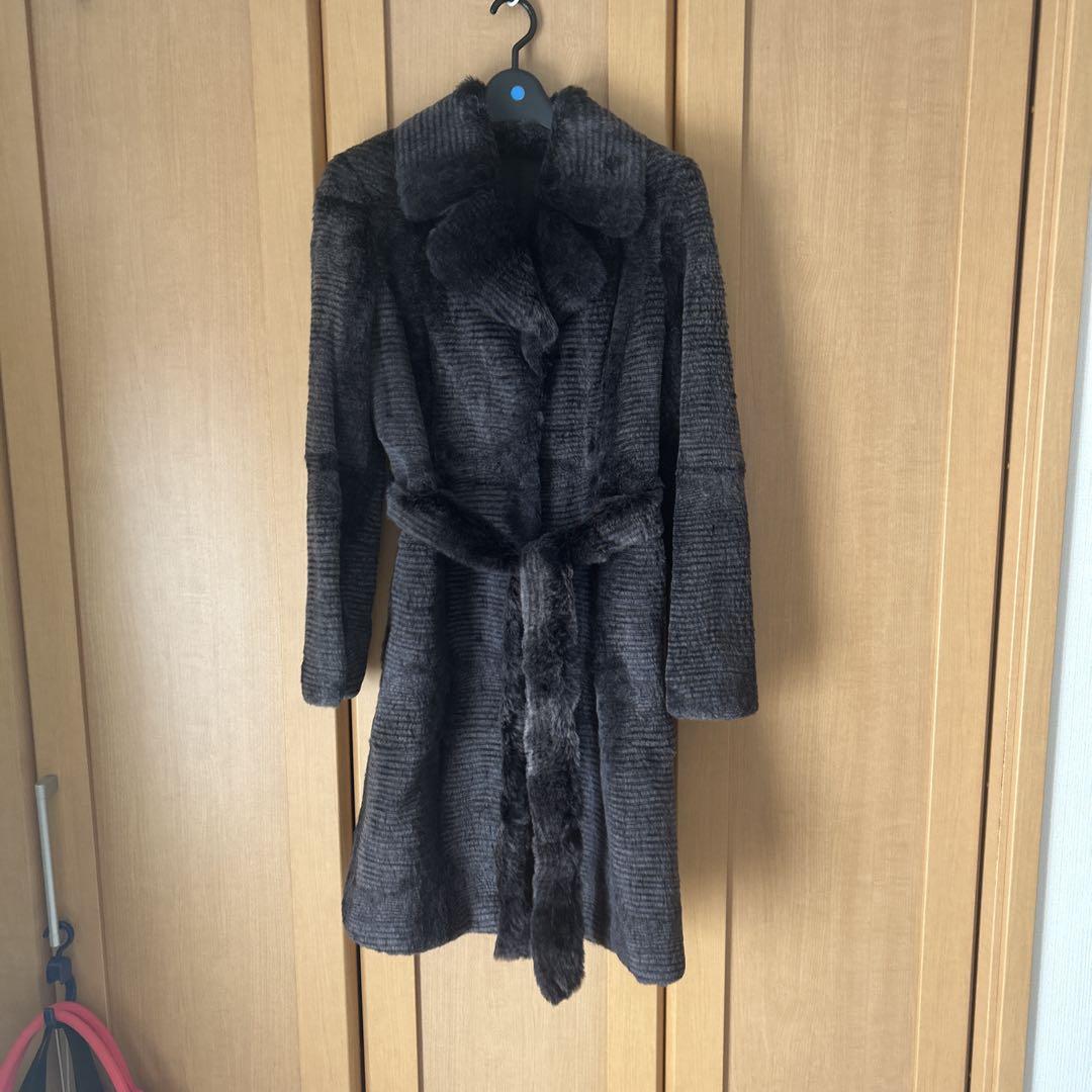 Rex Rabbit Coat with Belt