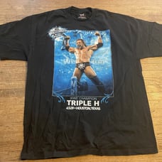 Vintage Y2K Official WWE Triple H vs Randy Orton Wrestlemania 25 Wrestling Shirt