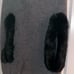 Poleci Grey Poncho w/ Rabbit Fur Trim, S