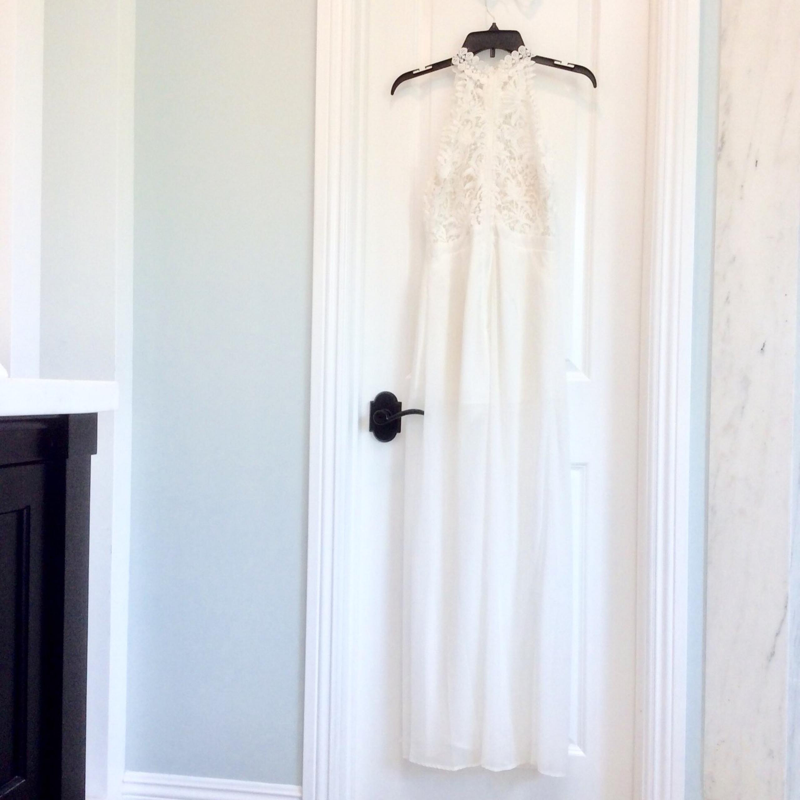 White LACE MAXI DRESS ROMPER NWT S