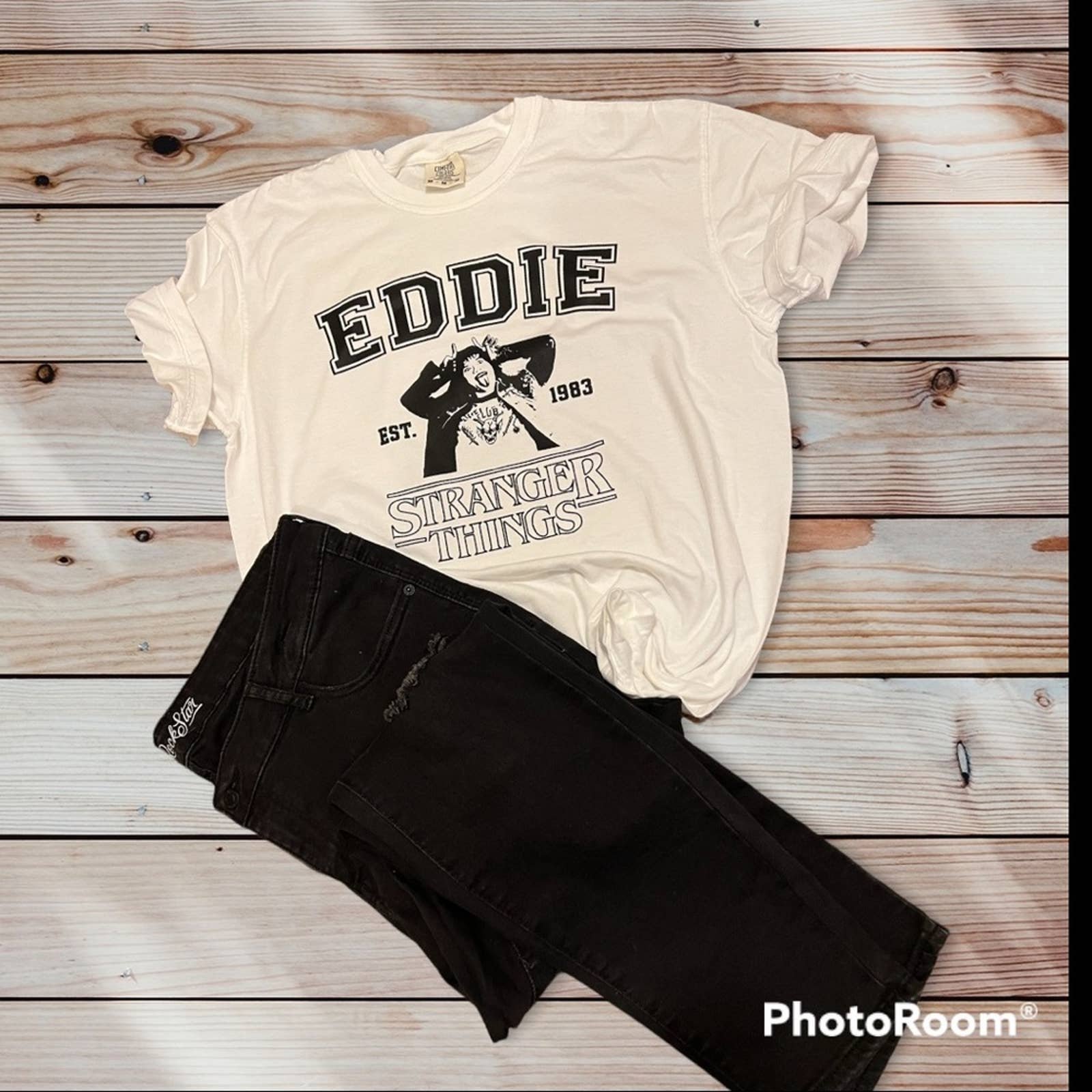 Eddie Munson White T-Shirt Graphic Tee Unisex Sizing