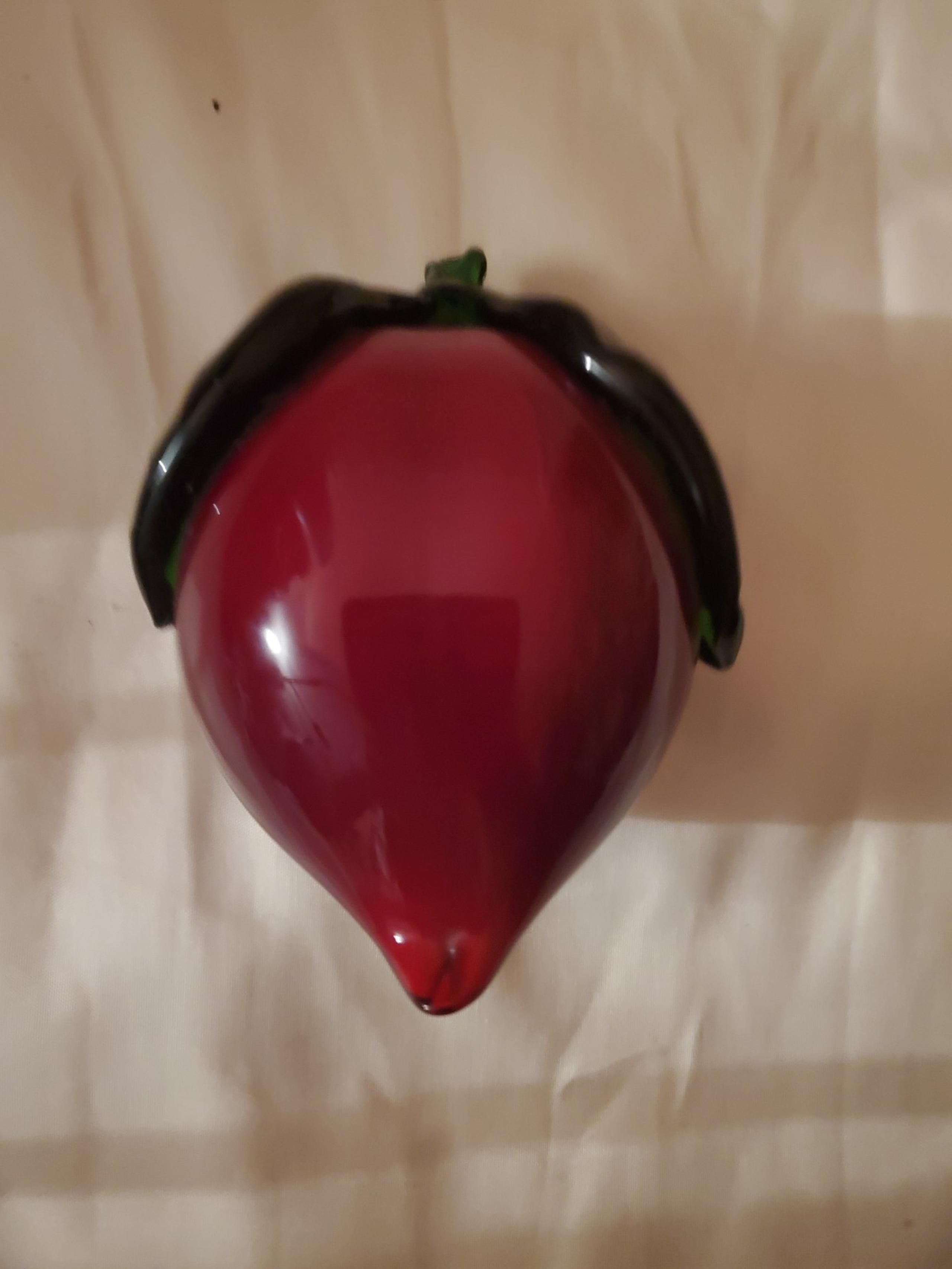 1990s Red Art Glass Fruit Figurine
Vintage