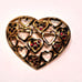 Swarovski Crystal Red Heart Brooch Pin Gold Tone Metal 1.5 Wide w Swan Logo