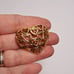 Swarovski Crystal Red Heart Brooch Pin Gold Tone Metal 1.5 Wide w Swan Logo