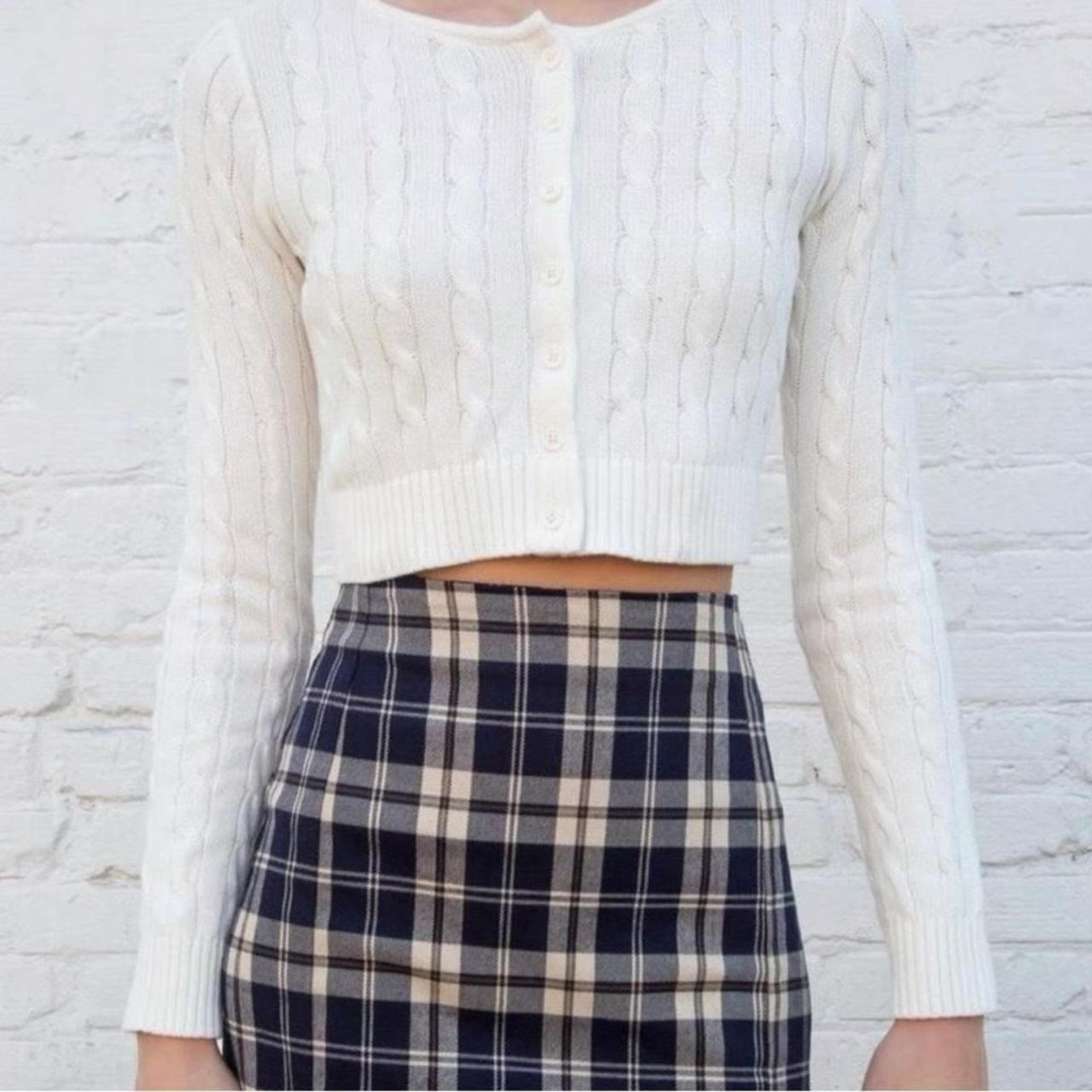 Brandy Melville Women's White Cardigan