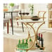 2-Tier Bar Cart,Gold Wine Cart with Wine Rack & Glass Holder,Home Serving Cart