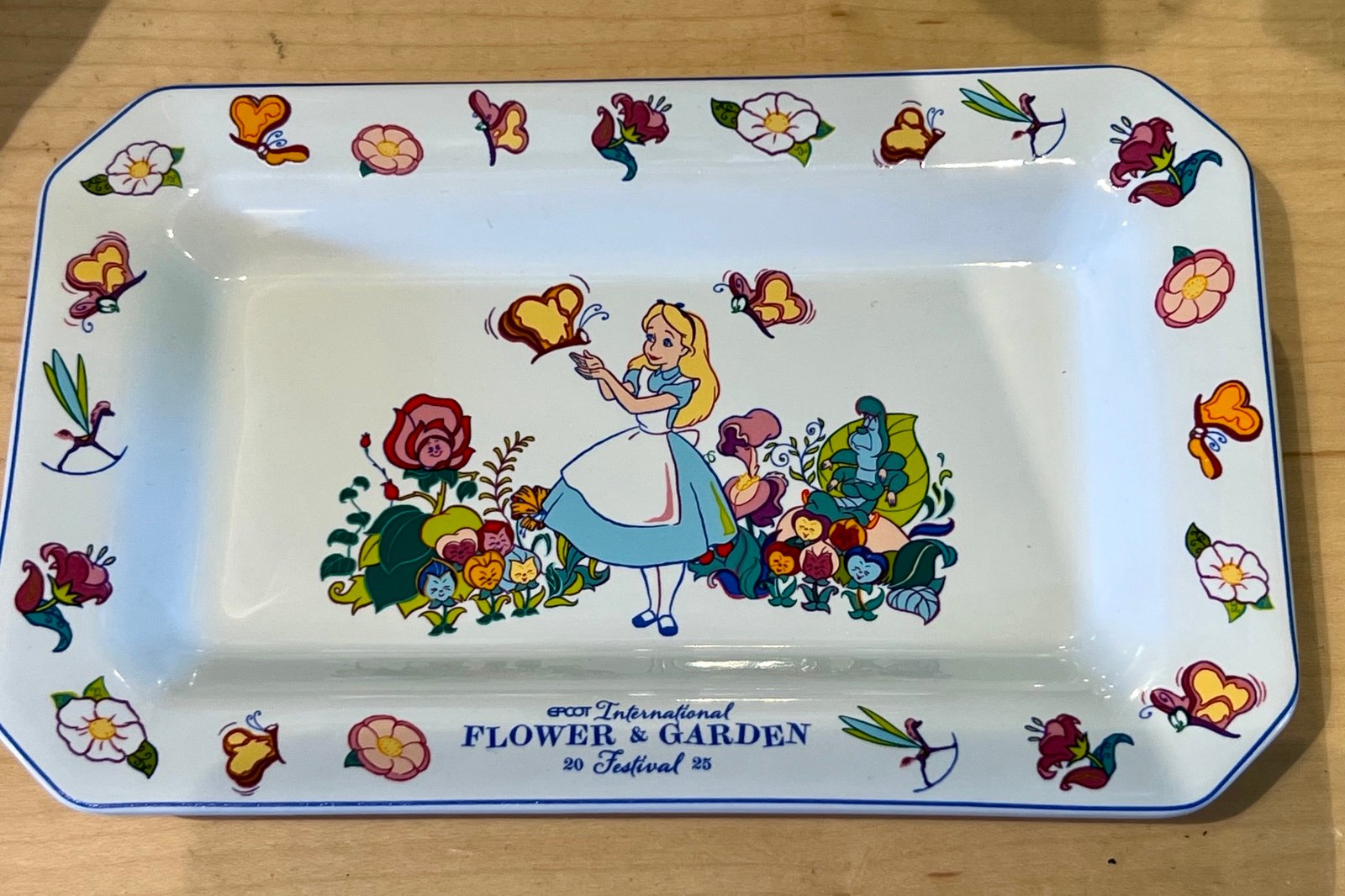 2025 Disney Parks Epcot Flower & Garden Alice In Wonderland Trinket Tray New