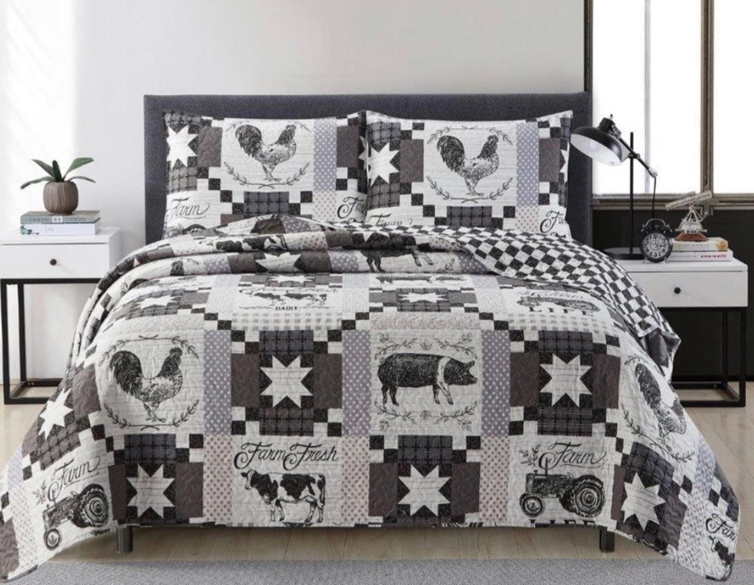 3 Piece Farm Life Quilt Set