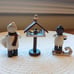 Romy Thiel Figurines - Natural Wood Bird Feeding Set of Three (NWT)