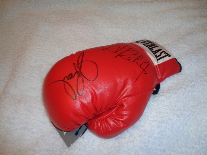 Everlast Jake Paul and Hasim Rahman Jr signed boxing glove