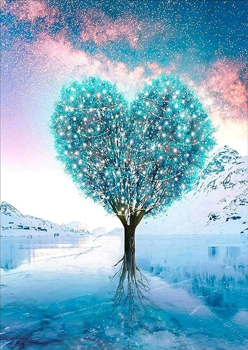 5D Diamond Painting kit Love Tree, Landscape (12x16inch)