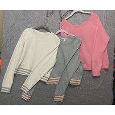 VS Victoria Secret Crop Sweatshirts Womens M / L Pink Gray Angel - BUNDLE OF 3