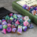 49 PCS Tricolor Gems DND Dice Set Dungeons Dragons RPG MTG w/ 7 Pack Black Bags
